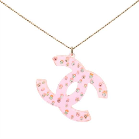 CHANEL Jewelry - CHANEL Pink Logo Necklace